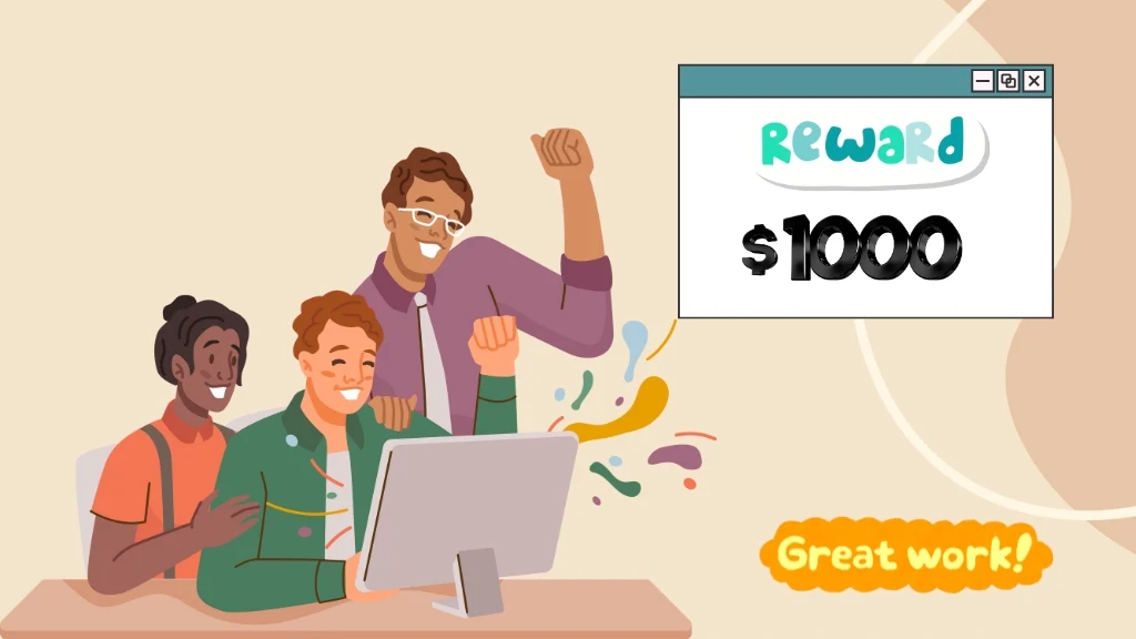 Successful bug bounty hunter earning a reward